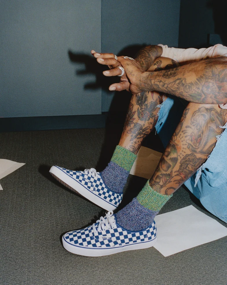 True Blue / White Authentic Checkerboard Shoe