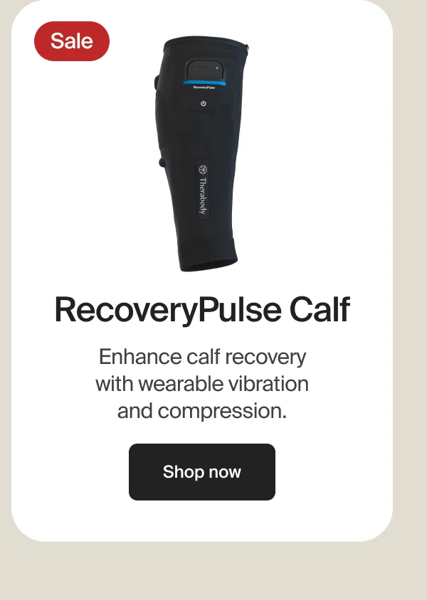 Sale | RecoveryPulse Calf | Enhance calf recovery with wearable vibration and compression. | Shop now