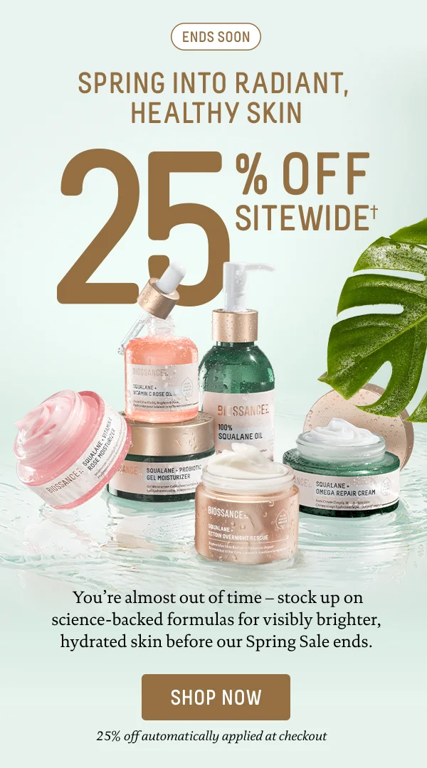 Ends Soon! 25% Off Sitewide