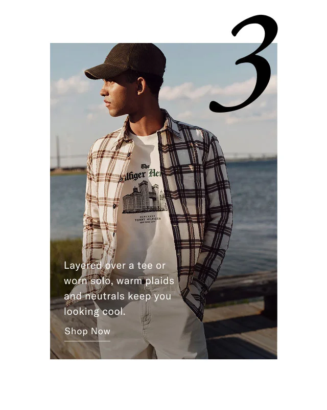Layered over a tee of worn solo, warm plaids and neutrals keep you looking cool. Shop now