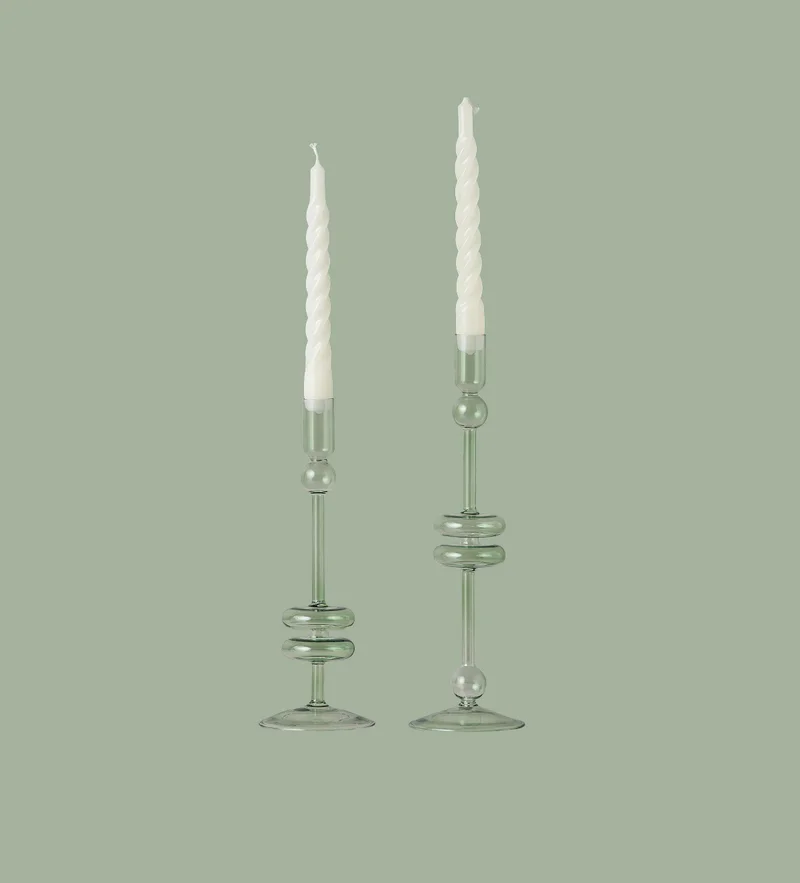 Shop Glass Candlestick Pair