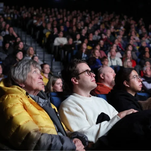 The audience at a screening during the 2026 Sundance Film Festival.