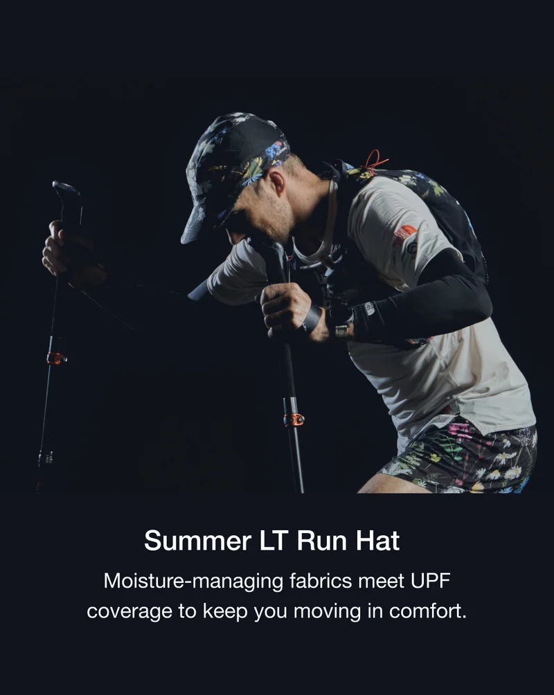 Summer LT Run Hat. Moisture-managing fabrics meet UPF coverage to keep you moving in comfort.