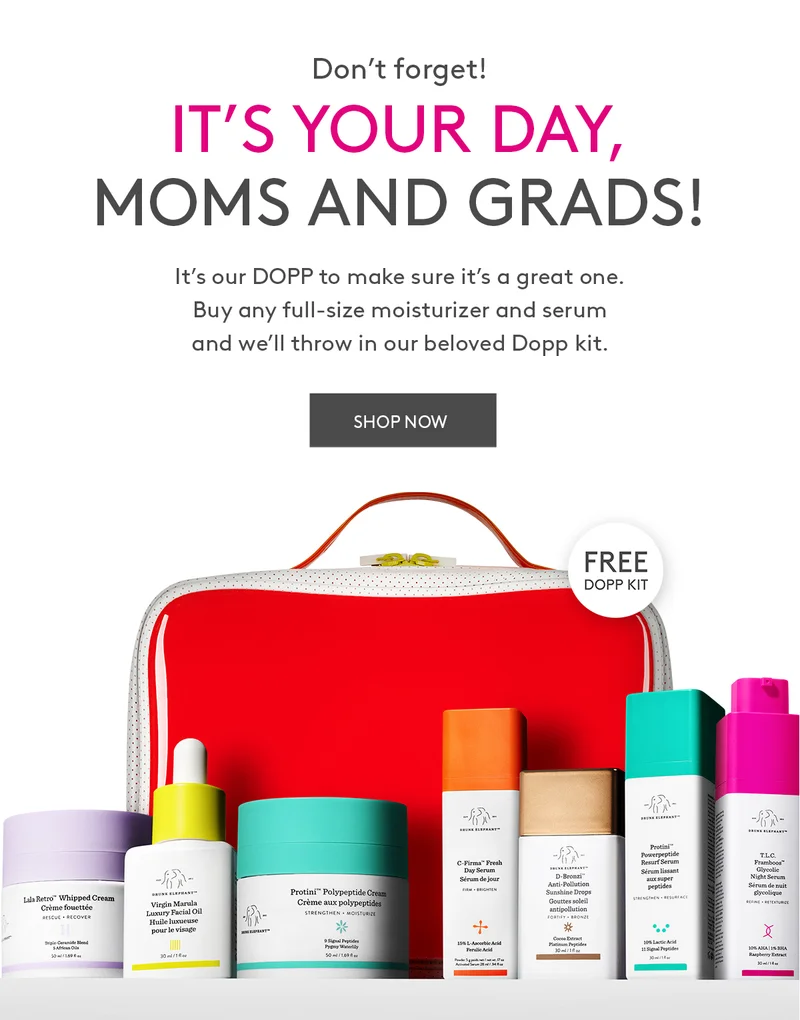 Free Dopp Kit With Full Size Moisturizer & Serum Purchases
