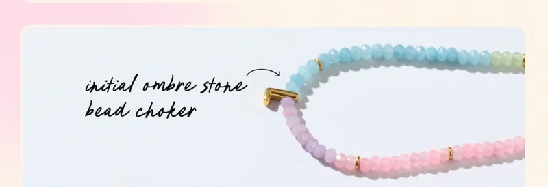Initial Ombre Stone Bead Choker