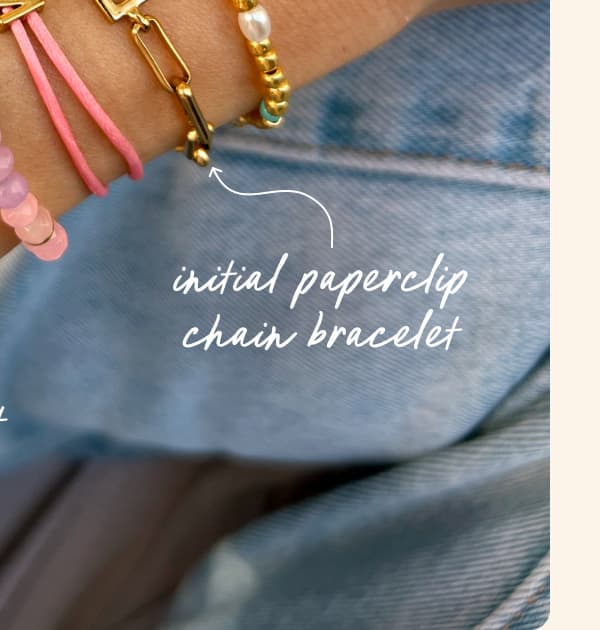 Initial Paperclip Chain Bracelet
