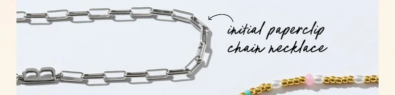 Initial Paperclip Chain Necklace