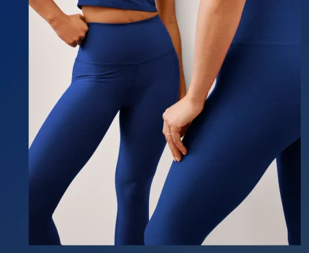 Spacedye Caught In The Midi High Waisted Legging in Marine Blue Heather