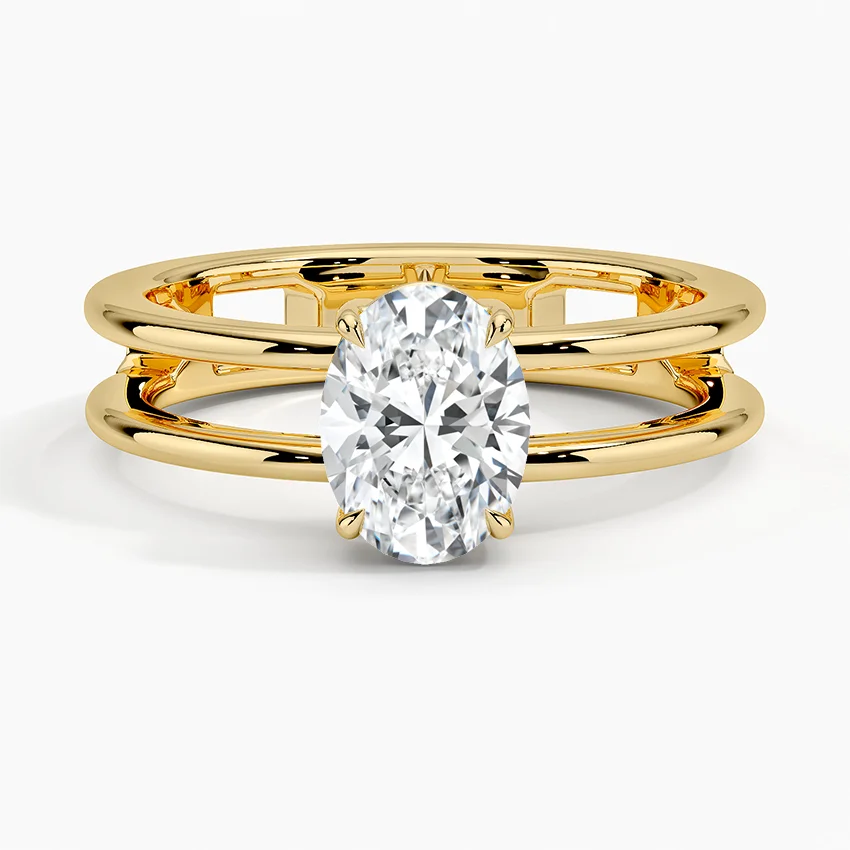 Aimee Open Double Band Solitaire Ring