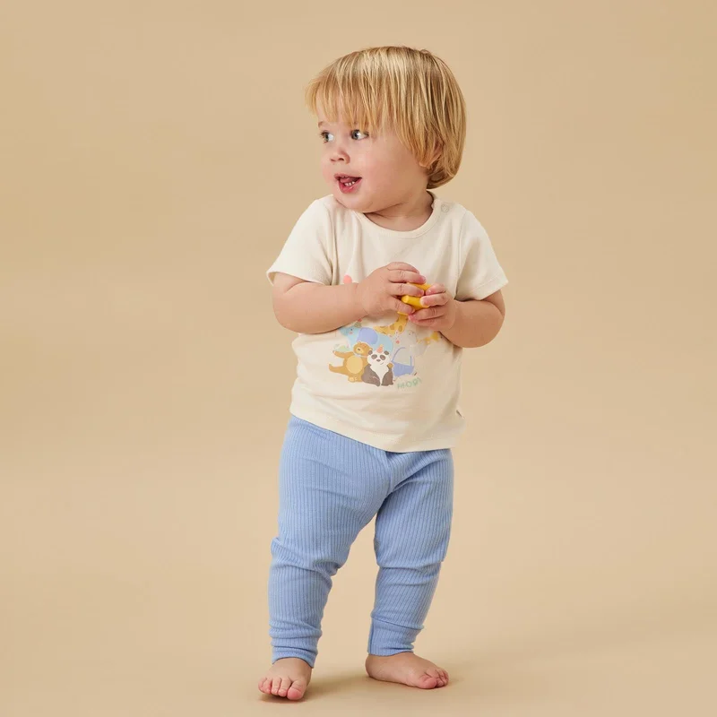 Image of Party Animals Tee & Ribbed Leggings Outfit