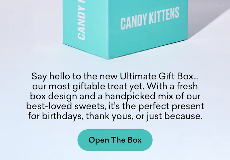 Say hello to the new Ultimate Gift Box... our most giftable treat yet. With a fresh box design and a handpicked mix of our best-loved sweets, it’s the perfect present for birthdays, thank yous, or just because.