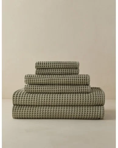 Bexley Organic Cotton Waffle Towel-Sage / Towel Set
