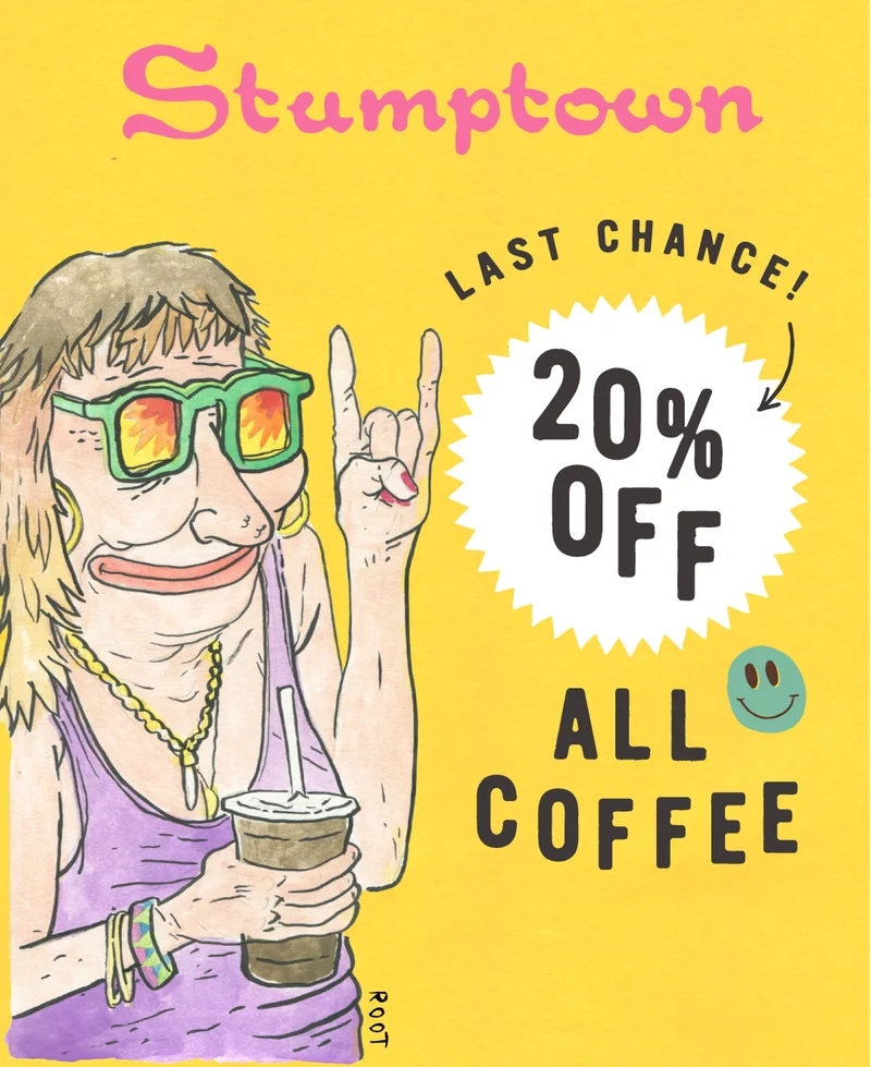 Last chance summer sale - take 20% off all coffee with code discount code