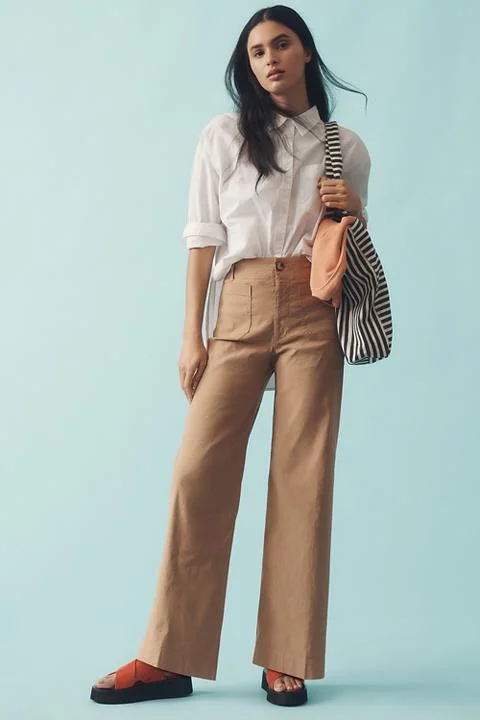 The Colette Full-Length Wide-Leg Pants by Maeve