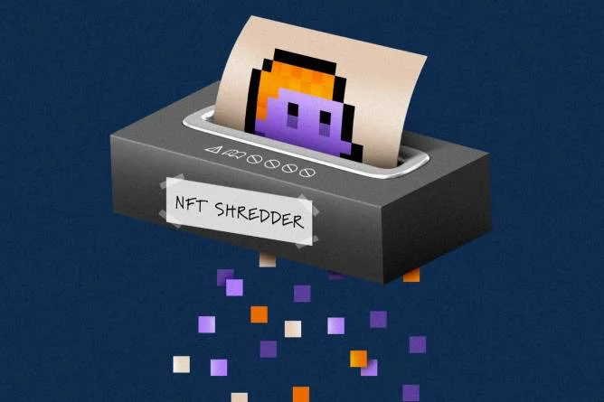 An NFT going through a shredder