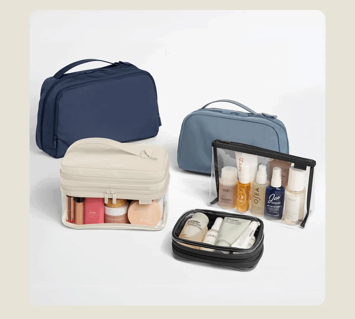 New toiletry and cosmetic bags