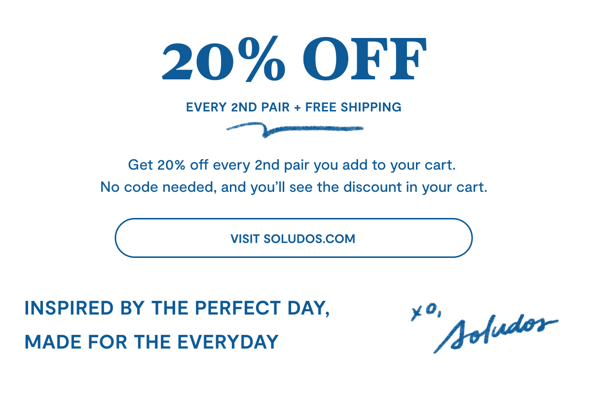 20% Off Every 2nd Pair Plus Free Shipping