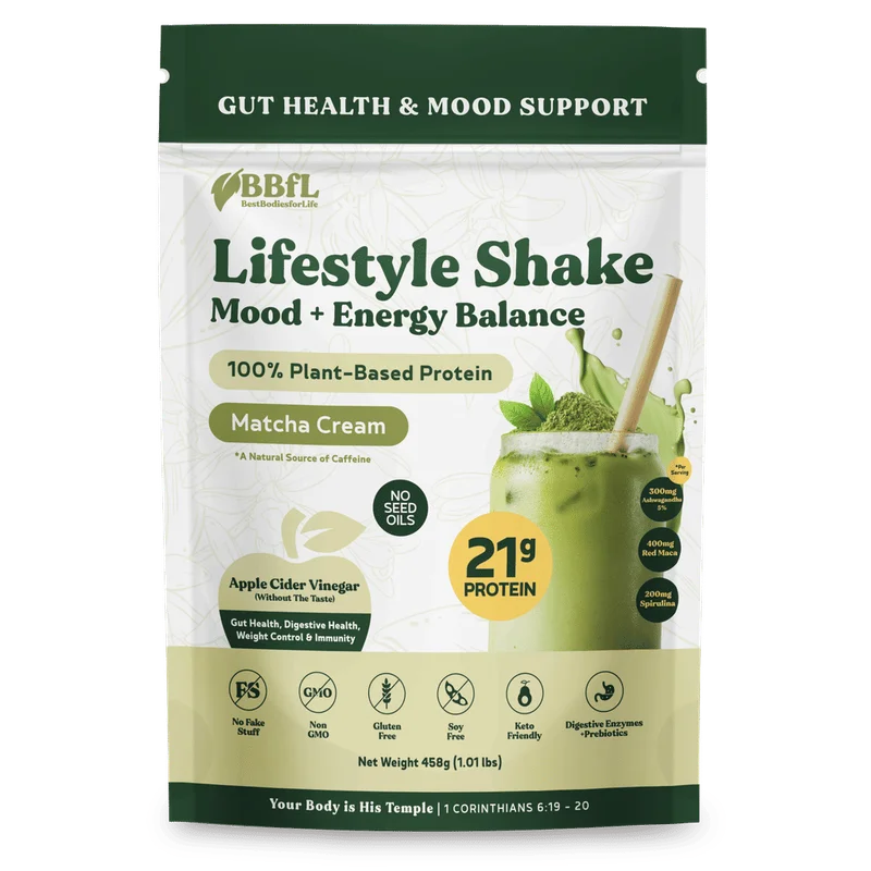 Image of BBfL Plant-Based Matcha Cream Lifestyle Shake Mix