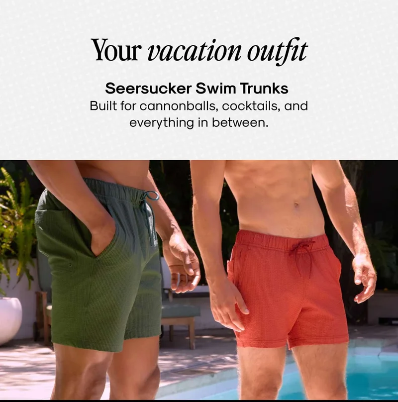 Seersucker Swim Trunks