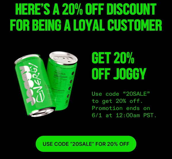 Get 20% Off Joggy Energy