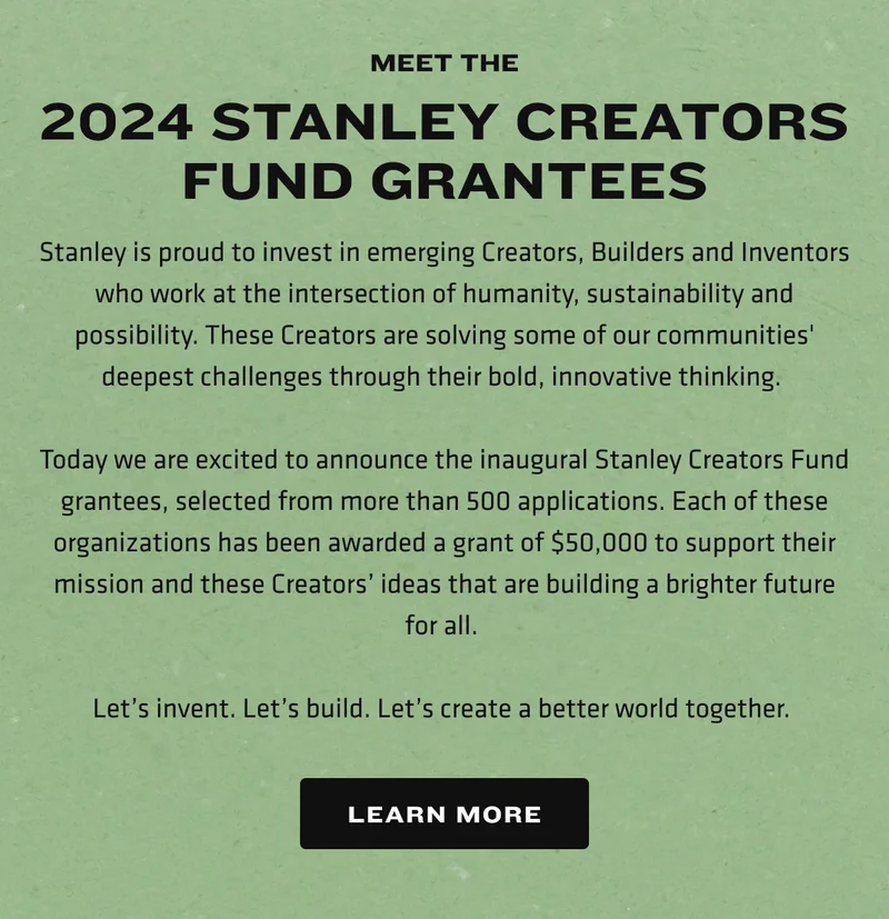 Meet the 2024 Stanley Creators Fund Grantees