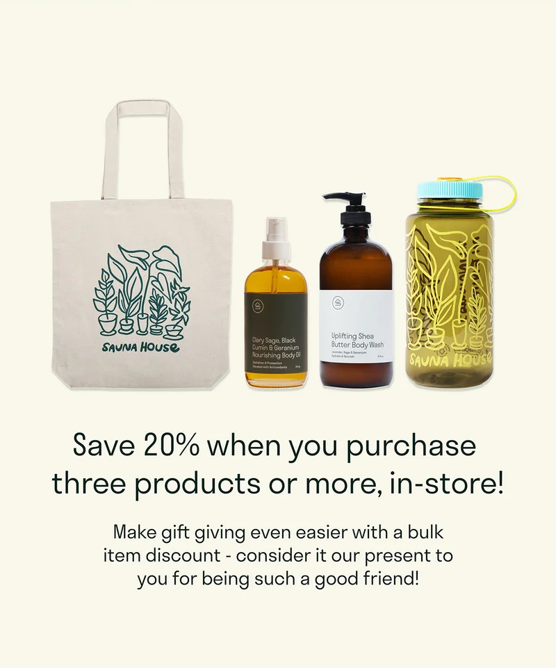 Save 20% when you purchase three products or more, in-store!