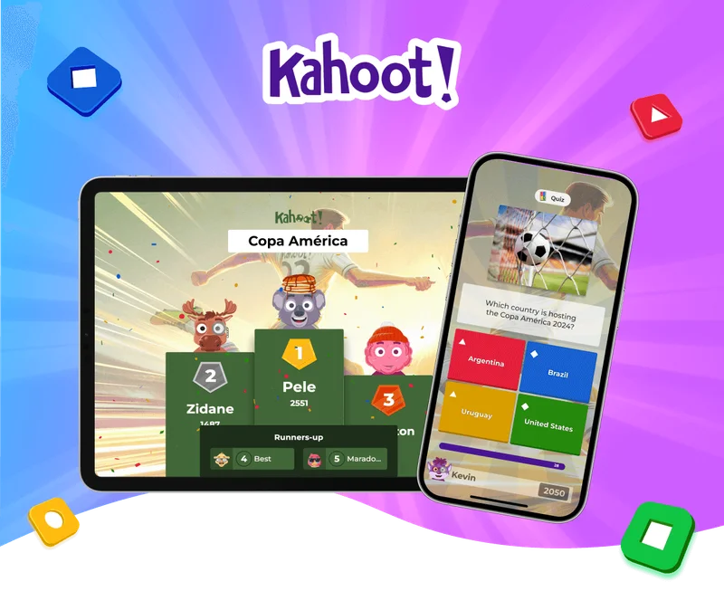 Kahoot podium with sports theme