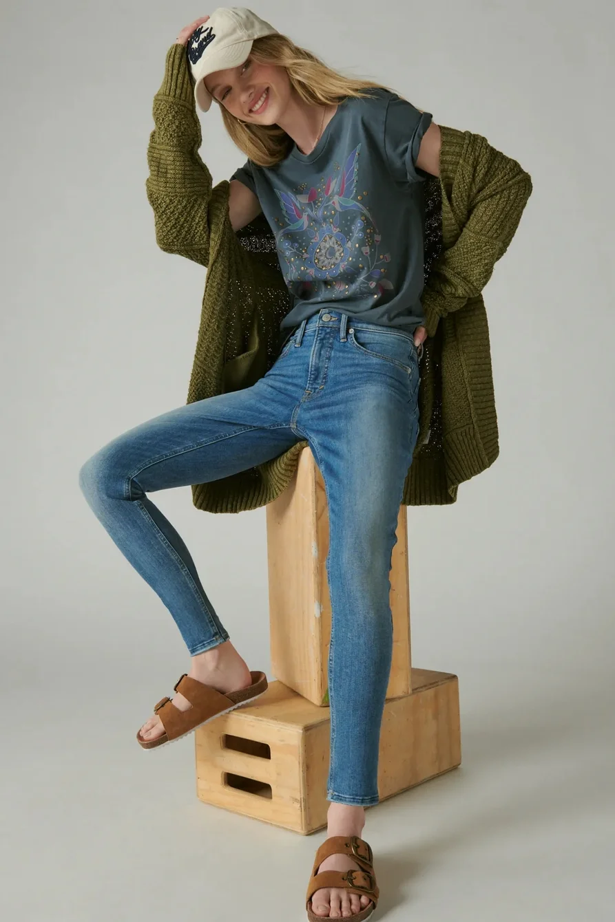 Image of Lucky Brand High Rise Bridgette Skinny - Women's Pants Denim Skinny Jeans in Wanderer