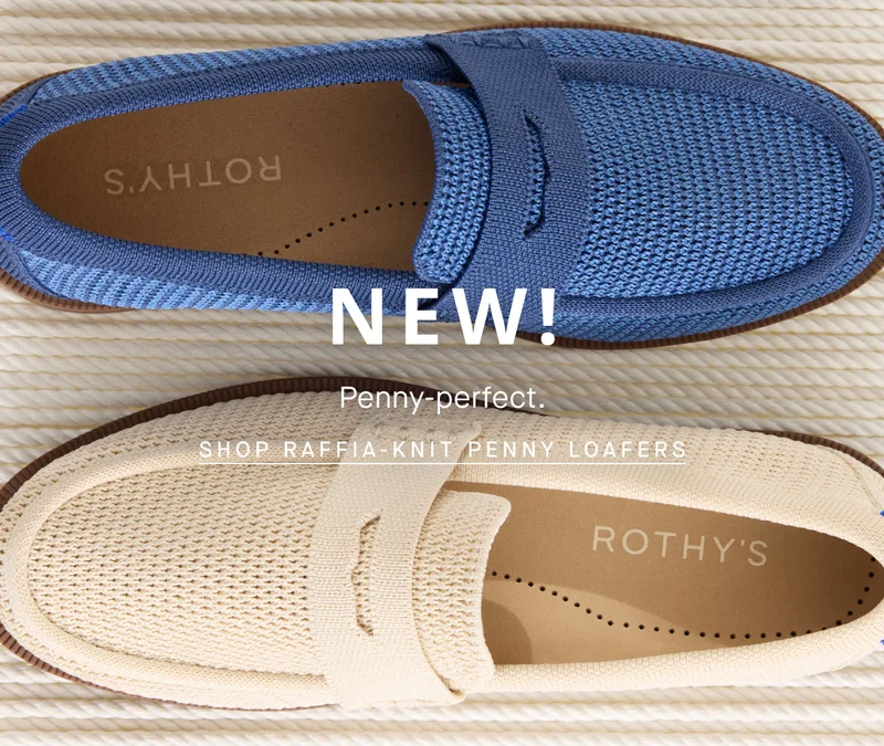 NEW! Penny-perfect. SHOP RAFFIA-KNIT PENNY LOAFERS