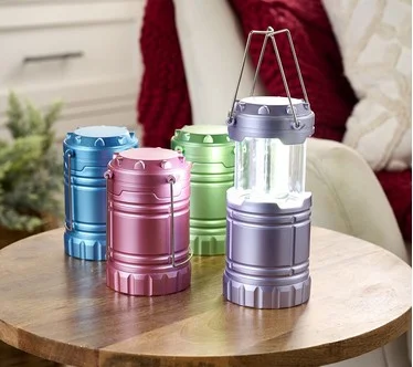 SecureBrite Set of 4 Large COB Lanterns w/ Hook & Handle