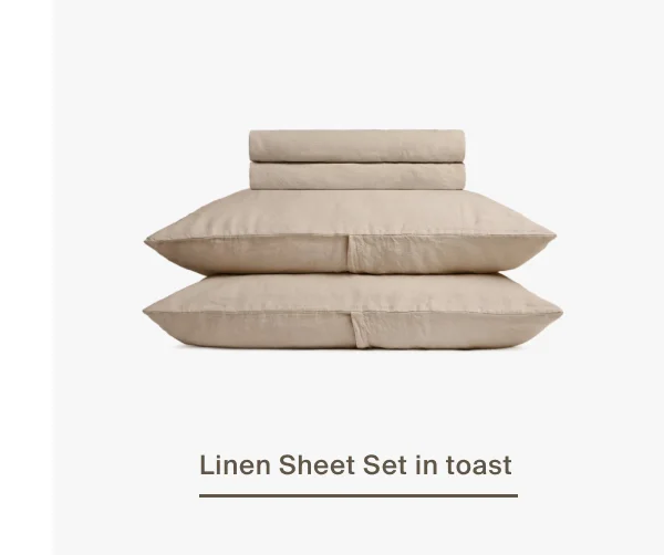 Linen sheet set in toast