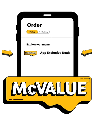 App Exclusive Deals in the McValue section of the menu.