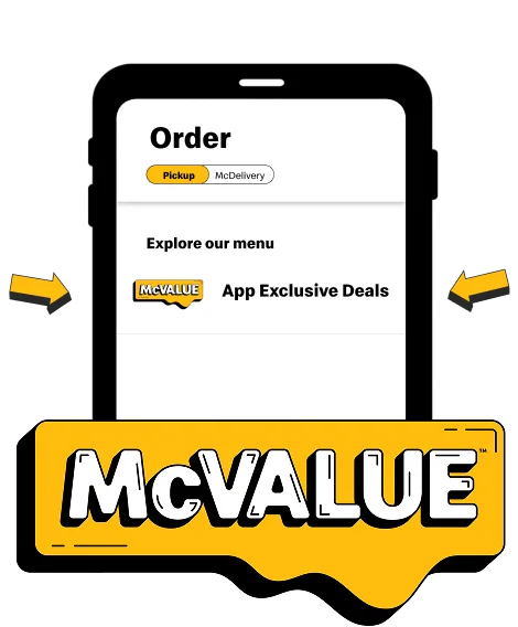 App Exclusive Deals in the McValue section of the menu.