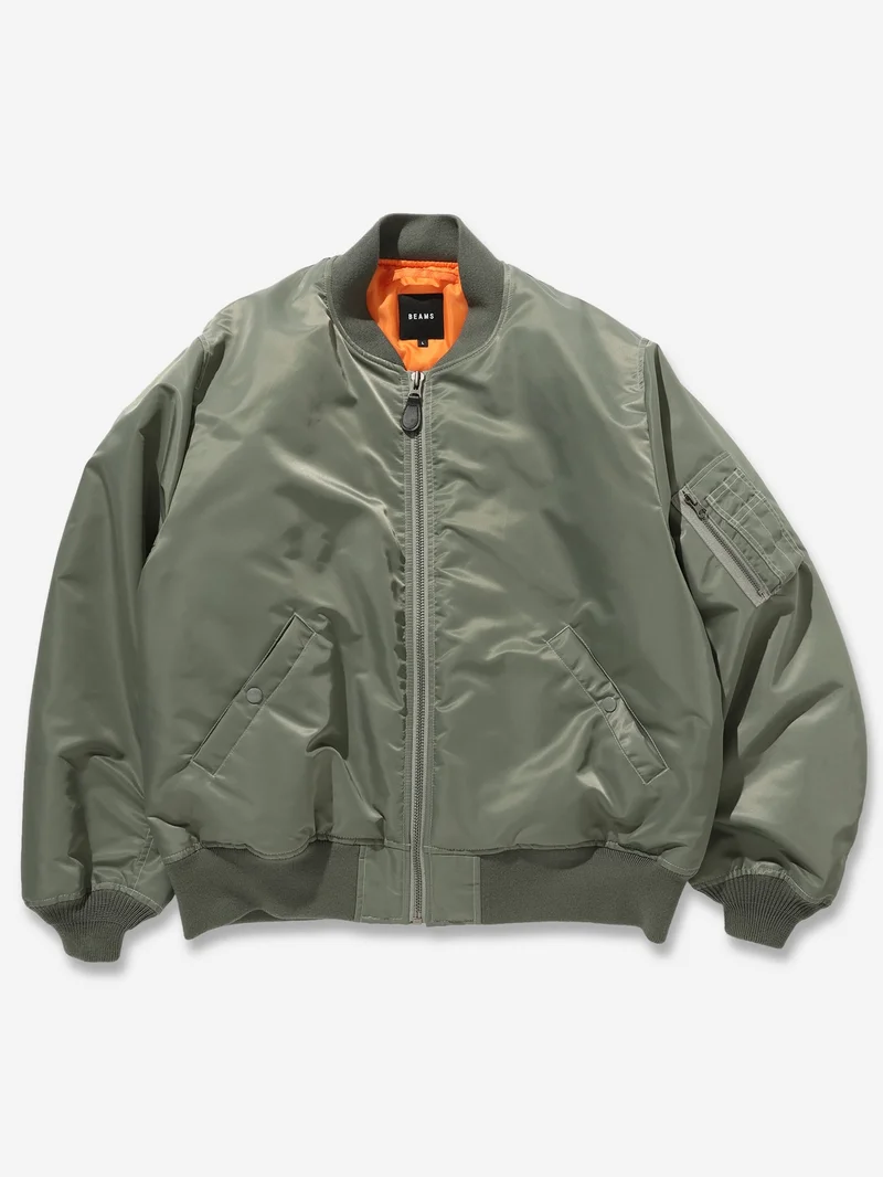 Image of Beams MA1 D-Type Bomber Jacket - Olive