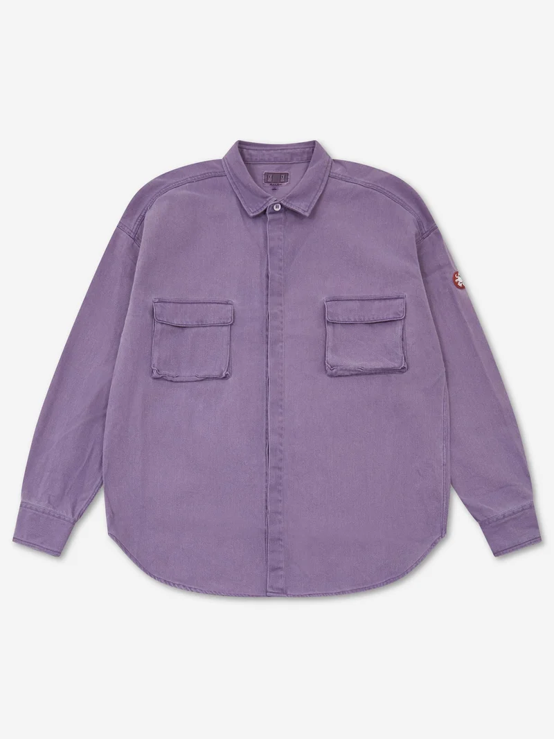 Image of C.E Cav Empt Overdye Cotton Twill Big Shirt - Purple