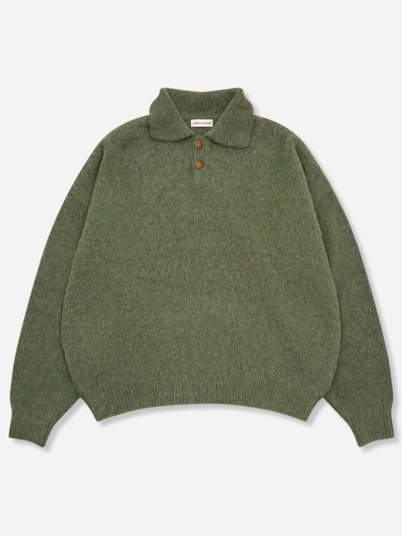 Image of Estudio Niksen Alpaca Polo Sweater - Green