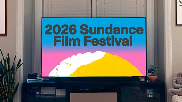 Image of a television screen with on-screen text that reads: "2026 Sundance Film Festival."
