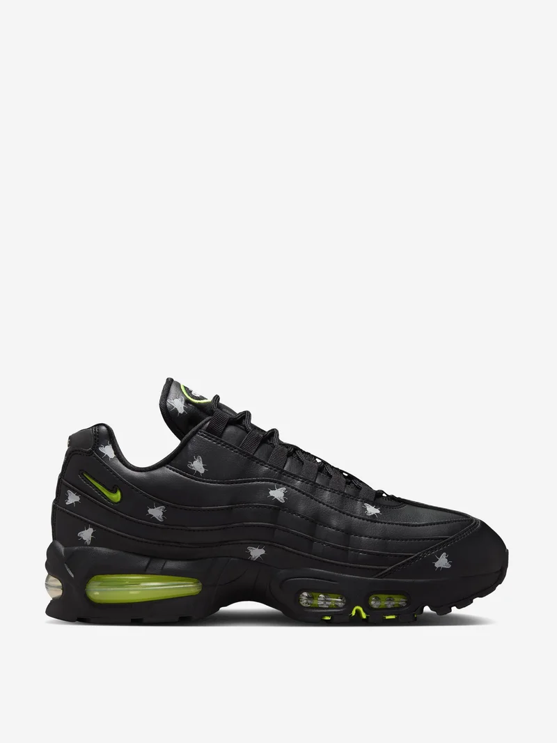 Image of Nike Air Max 95 Halloween Houseflies - Black/Neon Yellow/Black/Metallic Dark Grey