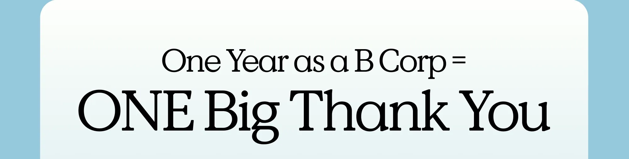 One Year as a B Corp = One Big Thank You