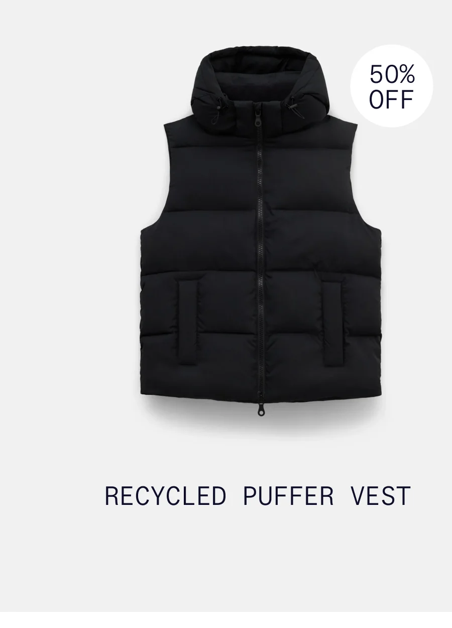 Recycled Puffer Hooded Vest