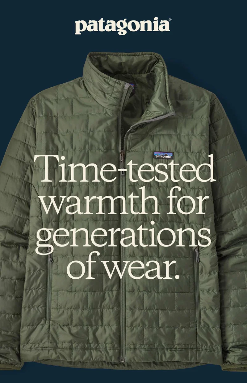 Patagonia. Time-tested warmth for generations of wear.