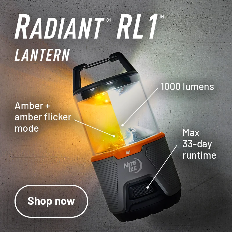 Radiant® RL1™ Lantern Max 33-day runtime 1000 lumens Amber + amber flicker mode
