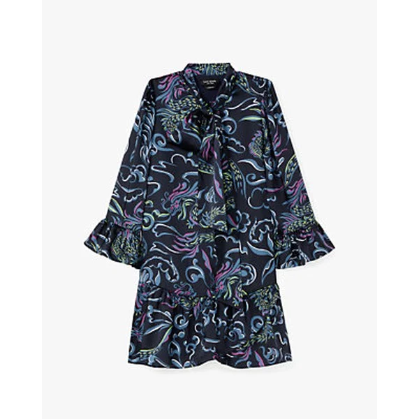 Lunar New Year Dragons Tie-neck Dress