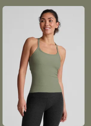 Spacedye Slim Racerback Tank in Grey Sage Heather