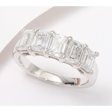 Fire Light Lab Grown Diamond Emerald-Cut 5-Stone Ring