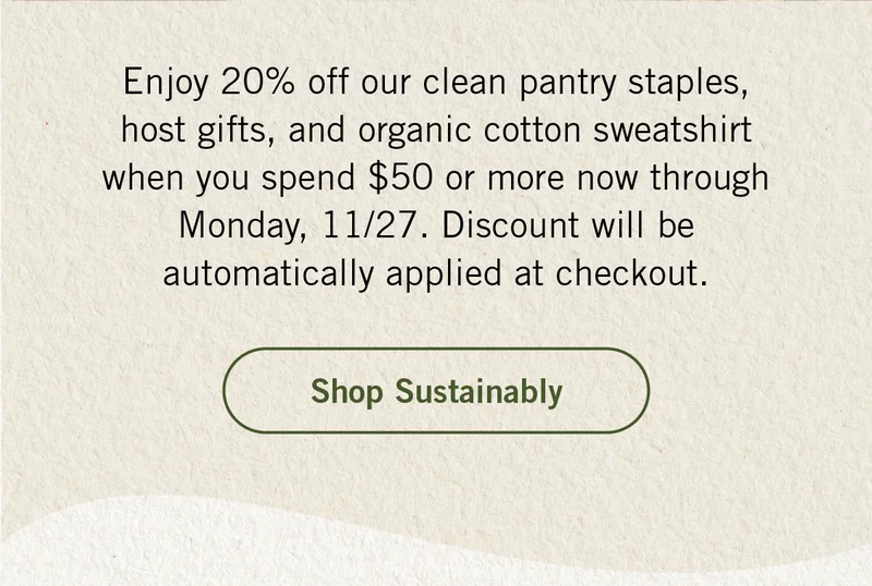 20% off your sustainable pantry