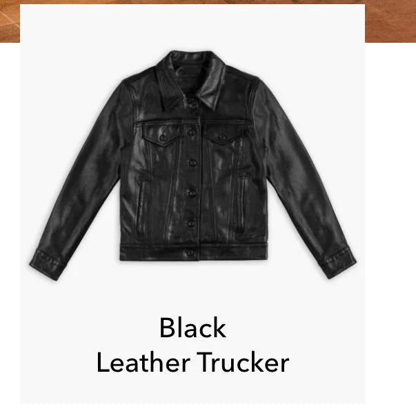 Black Leather Trucker