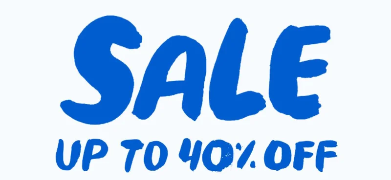 Sale up to 40% off