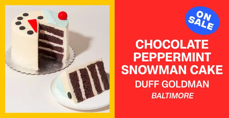 Chocolate Peppermint Snowman Cake
