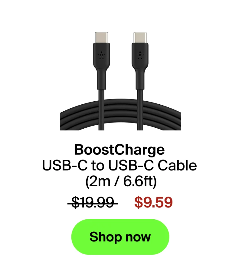 BoostCharge USB-C to USB-C Cable (2m / 6.6ft, Black)